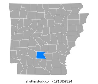 Map of Dallas in Arkansas on white