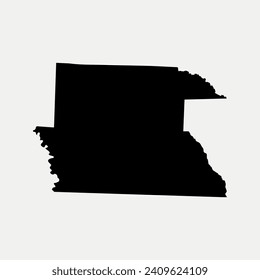 Map of Dallas County - Arkansas - United States outline silhouette graphic element Illustration template design
