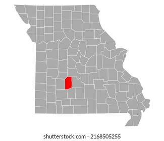 Map of Dallas in Missouri on white