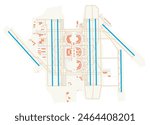 Map of DallasFort Worth International Airport (United States of America). IATA-code: DFW. Airport diagram with runways, taxiways, apron, parking areas and buildings. Map Data from OpenStreetMap.