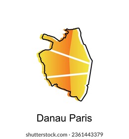 Stadtplan Danau Paris City Moderne Umrisse, Hochdetaillierte Vektorgrafik Design Vorlage, geeignet für Ihr Unternehmen
