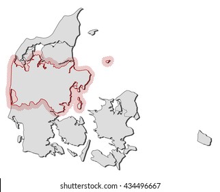 Map - Danmark, Central Denmark