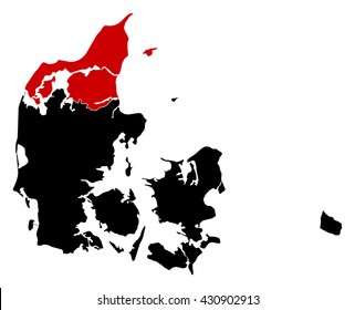 Map - Danmark, North Denmark