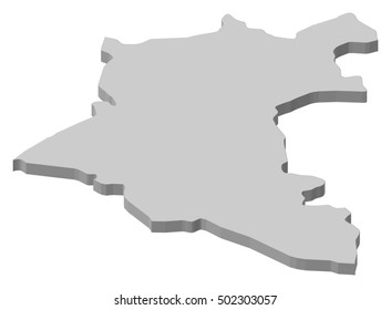 Map - Daraa (Syria) - 3D-Illustration