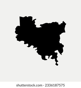 Map of Darlington - England - United Kingdom region outline silhouette graphic element Illustration template design
