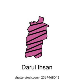 Map of Darul Ihsan City illustration design template, suitable for your company