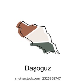 Map of Dasoguz vector illustration of design template,Map have all province and mark the capital city of Turkmenistan
