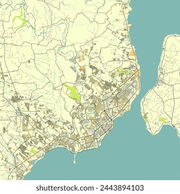 Map of Davao City, Dabaw, Davao del Sur, Philippines