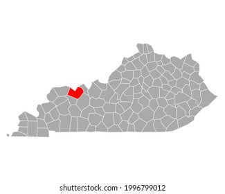 Mapa de Daviess en Kentucky en blanco