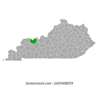 Map of Daviess in Kentucky on white