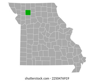 Map of Daviess in Missouri on white