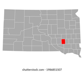 Map of Davison in South Dakota on white