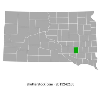 Map of Davison in South Dakota on white