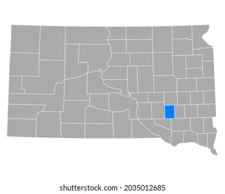 Map of Davison in South Dakota on white