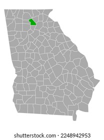 Mapa de Dawson en Georgia en blanco