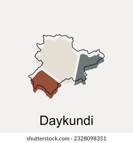 Mapa del logotipo geométrico moderno Daykundi, Resumen, concepto de diseño, logotipo, elemento de logotipo para plantilla.