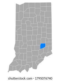 Map of Decatur in Indiana on white