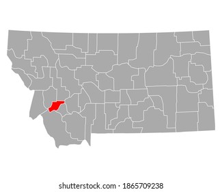 Map of Deer Lodge in Montana on white