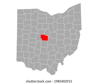 Map Of Delaware In Ohio On White