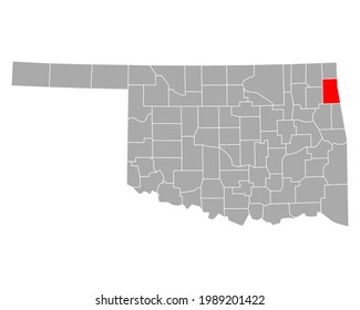 Karte von Delaware in Oklahoma auf Weiß