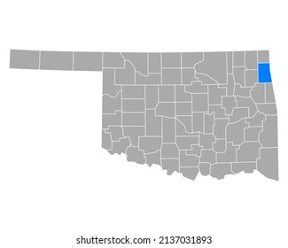 Karte von Delaware in Oklahoma auf Weiß