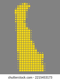 Karte von Delaware auf Grau