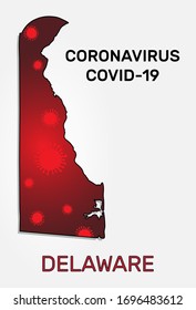 Map of Delaware state and coronavirus infection