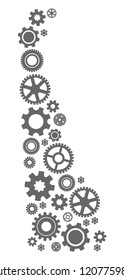 Map of Delaware State formed with gray wheel symbols. Vector abstract mosaic of map of Delaware State with industry symbols. Engineering flat design for industry applications.