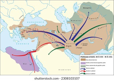 map delineating the borders of the persian state