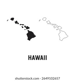 Delimitação do território do Havaí. Alta precisão. Vetor eps10