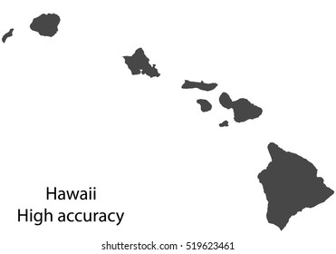 Map Delineation Of The Territory Of Hawaii. High Accuracy. Vector Eps10