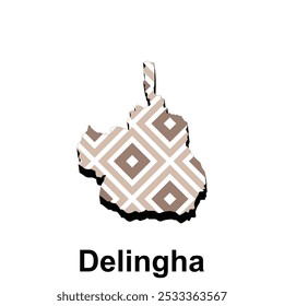 Map of Delingha City vector design template, Infographic vector map illustration on a white background