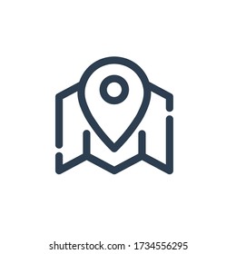 map deliver icon outline blue