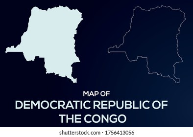 Karte der Demokratischen Republik Kongo. Abstraktes Design, Vektorgrafik unter Verwendung von adobe illustrator.CONGO isolierte Karte.  CONGO-Leitplan. Bearbeitbares Kartendesign.