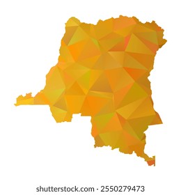 Map of Democratic Republic of the Congo - Gold Polygonal Design For Your. Vector illustration eps 10.