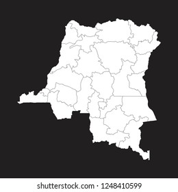 Map of Democratic Republic of the Congo - High detailed on black background. Abstract design vector illustration eps 10.