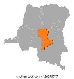 Map - Democratic Republic of the Congo, Kasai-Oriental