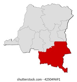 Map - Democratic Republic of the Congo, Katanga