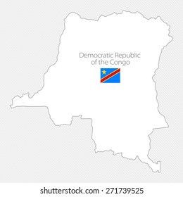  map of Democratic Republic of the Congo on gray background