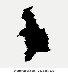 Map of Denbighshire - Wales - United Kingdom region outline silhouette graphic element Illustration template design
