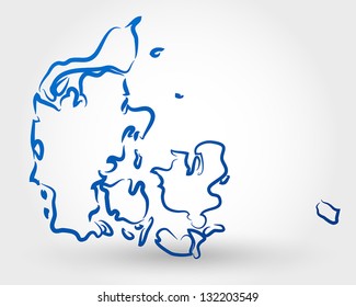 map of denmark. map concept