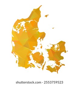 Map of Denmark - Gold Polygonal Design For Your. Vector illustration eps 10.