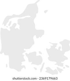 Map of Denmark With Grey Fill