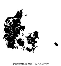 Map of Denmark icon black color
