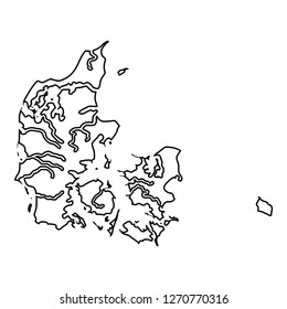 Map of Denmark icon black color