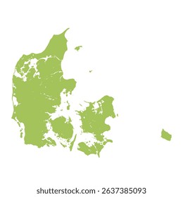 Map of Denmark, sign silhouette. World Map Globe. Vector Illustration isolated on white background. Europe continent.