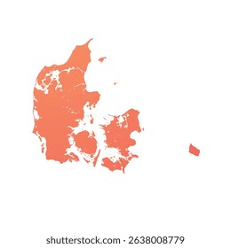 Map of Denmark, sign silhouette. World Map Globe. Vector Illustration isolated on white background. Europe continent.