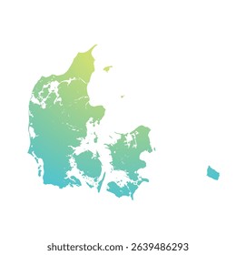 Map of Denmark, sign silhouette. World Map Globe. Vector Illustration isolated on white background. Europe continent.