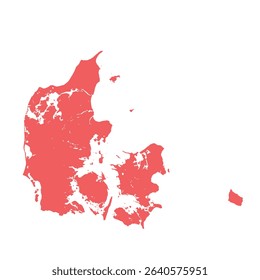 Map of Denmark, sign silhouette. World Map Globe. Vector Illustration isolated on white background. Europe continent.
