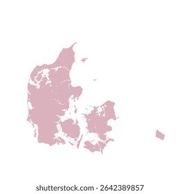 Map of Denmark, sign silhouette. World Map Globe. Vector Illustration isolated on white background. Europe continent.